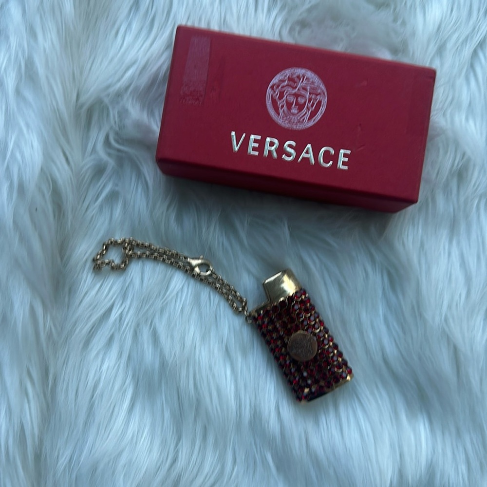 Versace Red and Gold Chain Key Holder